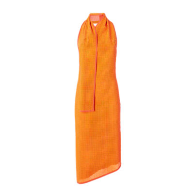 Fendi Orange & White Jacquard 'Forever Fendi' Dress Fendi