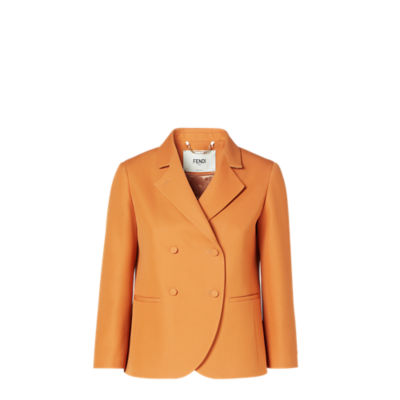 フェラガモ イタリア製 アンゴラ混 ウールジャケット オレンジ 38 ジャケット ウール オレンジ | Fendi