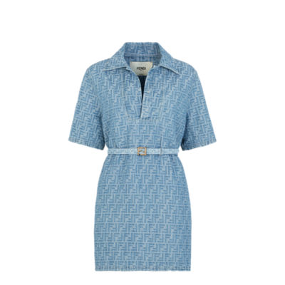 Fendi Ff Dress Blue IT 38