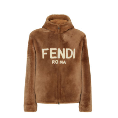 Fendi beige sheepskin on sale jacket