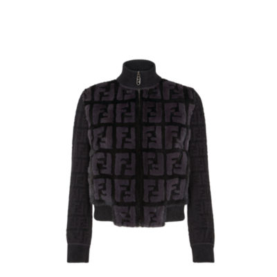 Fendi black store fur coat