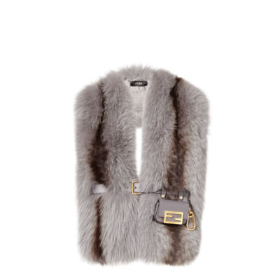 FENDI FOX FUR STOLE フェンディ フォックスファー ストール Maxi Stole Fur Black | Fendi