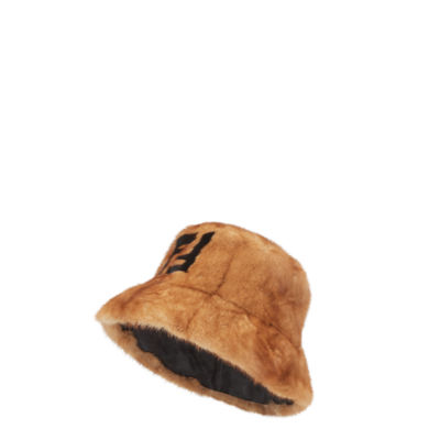 Fendi Brown and Black Bucket Hat Fendi Logo Patch Bucket Hat Brown/Black Men main image 4
