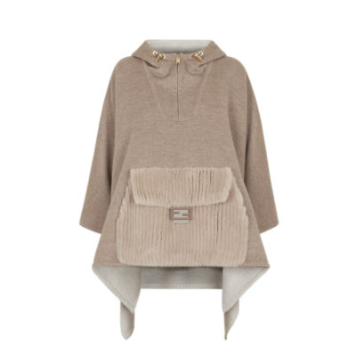 FENDI フード付きポンチョ グレー FENDI フード付きポンチョ グレー