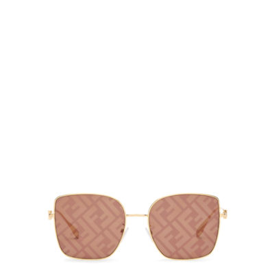 Baguette Sunglasses featuring brown lenses with FF logo Fendi