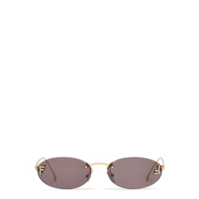 Fendi First Embellished Oval Sunglasses in Black - Fendi