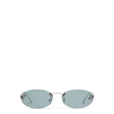 Gold Fendi First rimless oval metal sunglasses, Fendi Eyewear