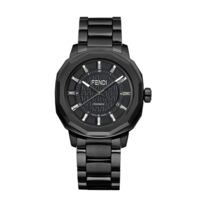 F200011011 Fendi Fendimatic Automatic Black Leather Mens Watch