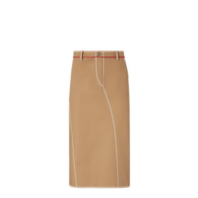 【関税&送料込】Fendi Beige Silk Skirt Fendi Jacquard Viscose Midi Skirt | italist