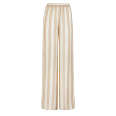 Trousers - Beige Pequin silk trousers | Fendi