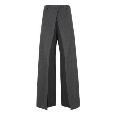 Flannel pinstriped pants in grey - Fendi