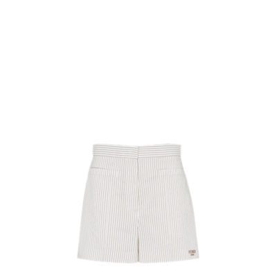 【関税＆送料込み】Fendi Beige Silk Pequin Short Pants Clot Shorts Silk Brown | Fendi