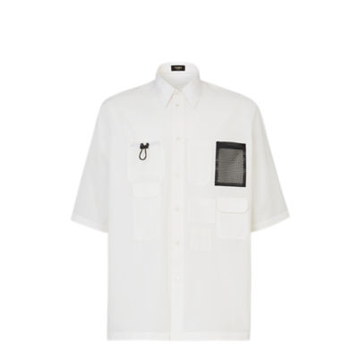 Tシャツ・カットソー FENDI SS25 White poplin shirt (FS1310AU6X F0QA0) White Shirt with logo Fendi - Vitkac AS