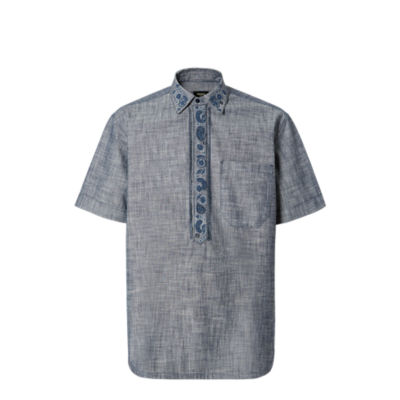 Tシャツ・カットソー FENDI Cerulean blue linen blend shirt (FS1317AU6Y F0U6K) FS1328AUX6F0QA2_01