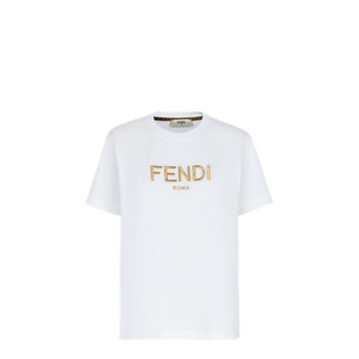 T-Shirt - White jersey T-shirt | Fendi