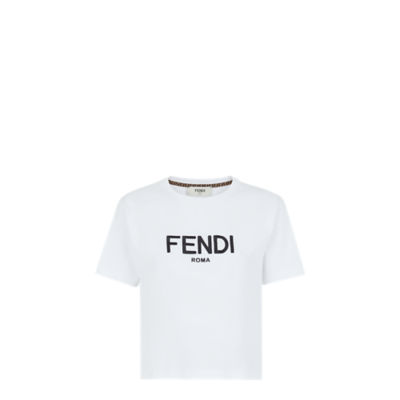 T-Shirt - White cotton T-shirt | Fendi