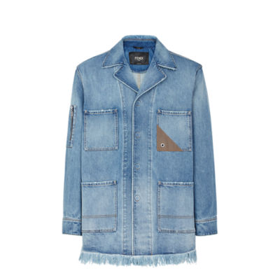 Ondergedompeld kubiek paars Jacket - Blue denim jacket | Fendi