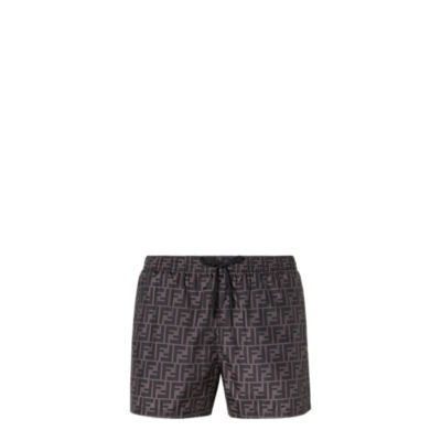 Fendi FF logo swim shorts - Brown