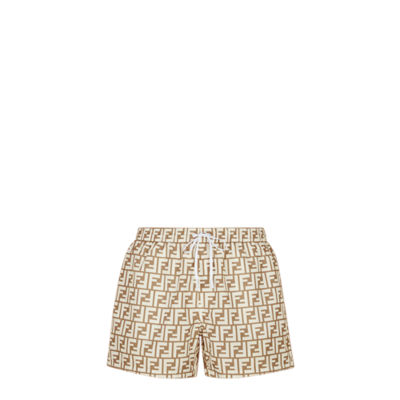 Swim Shorts Beige fabric shorts Fendi