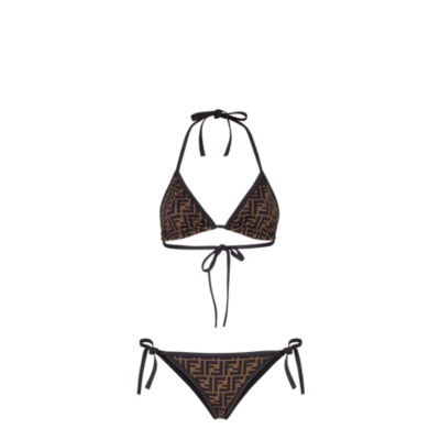 One-piece swimsuit Fendi Brown size 6 US in Synthetic - 41681414