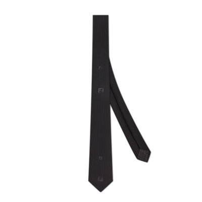 Tie Black silk tie Fendi