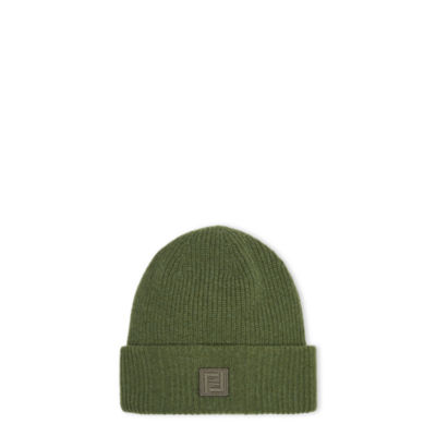 Beanie - Green wool and cashmere hat | Fendi