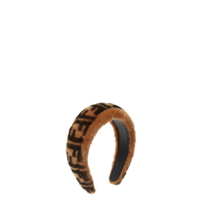 Headband - Brown shearling headband | Fendi