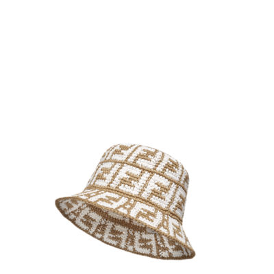 Fendi Bucket Hat In FF Motif Cotton White