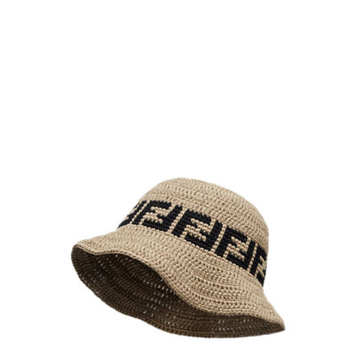 Fendi Bucket Hat In FF Motif Cotton White