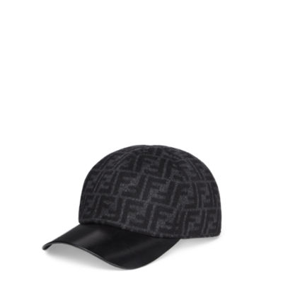 Hat Grey wool baseball cap Fendi