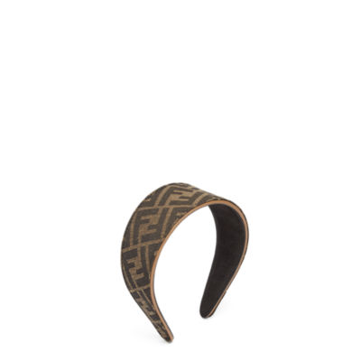 Headband Brown FF jacquard fabric stiff band Fendi