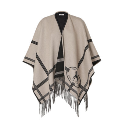 FENDI ダブグレー ウール＆カシミア ポンチョ
