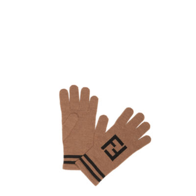 グローブ - ブラウンウール 手袋 | Fendi