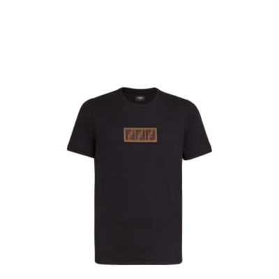 Tシャツ - ブラックコットン Tシャツ | Fendi