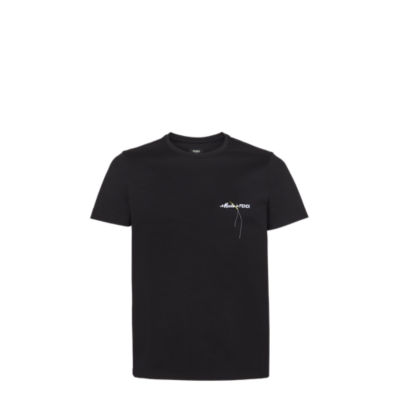 Tシャツ - ブラックコットン Tシャツ | Fendi