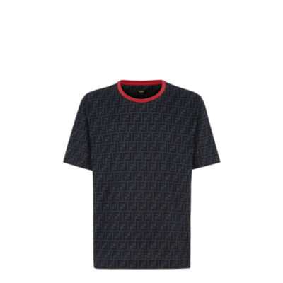 T-Shirt - Black cotton T-shirt | Fendi