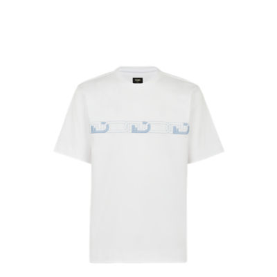 FENDI ロゴTシャツ スパンコール キャンバス  ホワイト レインボーロゴ