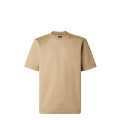 国内発送【FENDI】ベージュリネン＆コットン Tシャツ FY0936ARYYF0QB9_01