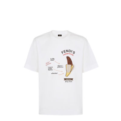 Tシャツ - ホワイトコットン Fendilicious Tシャツ | Fendi