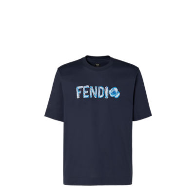 M*u様 FENDI ネイビー Tシャツ ロゴ入り T-Shirt - Blue | FENDI US