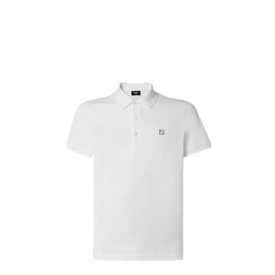 Tシャツ・カットソー FENDI SS25 FF COTTON KNIT POLO SHIRT (FZC410 AUW0F0B9Y) Polo shirt Cotton Black | Fendi