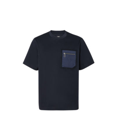 T-Shirt - Blue cotton T-shirt | Fendi