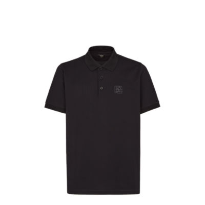 【送料&関税込】Fendi Black Wool Polo Shirt Polo shirt Cotton Black | Fendi