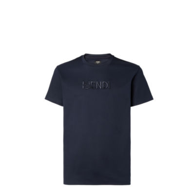 FENDI KIDS Tシャツ　ネイビー サイズ24M Kids Short Sleeve Tee with Fendi Text Logo - Navy - PureAtlanta.com