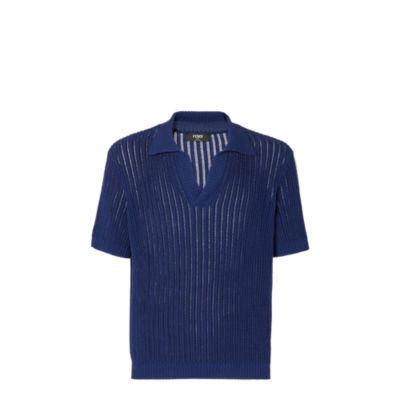 ポロシャツ コットン ブルー | Fendi