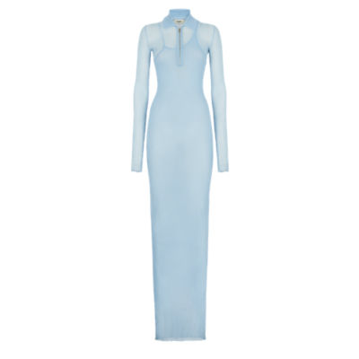 ドレス - ライトブルー シルク ニットドレス | Fendi