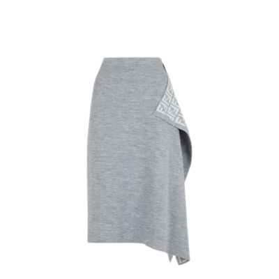 Ba&Sh - Domi Wool-Blend Pleated Panel Skirt - Womens - Grey