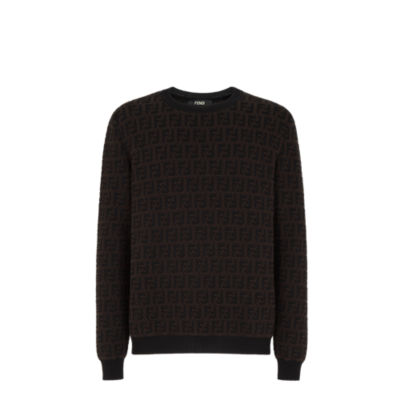 Sweater - Brown FF knitted pullover | Fendi