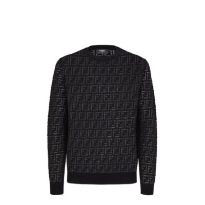 Sweater Sweater in black nylon and wool Fendi