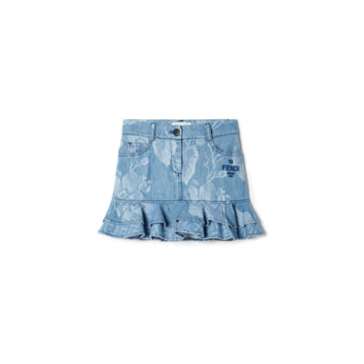 ジャケット FENDI Denim Mini Skirt Fendi Casual Women's Denim Short Skirt with Jacket in Dark